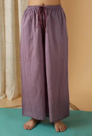 Mulmul Cotton Lilac Flared Pants