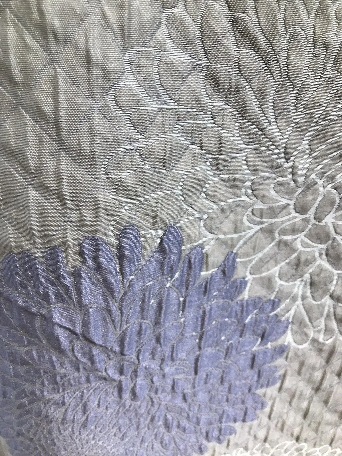 NEW Designer Quilted Satin Brocade Fabric - Floral- Lavender & Ivory LLPBU0001