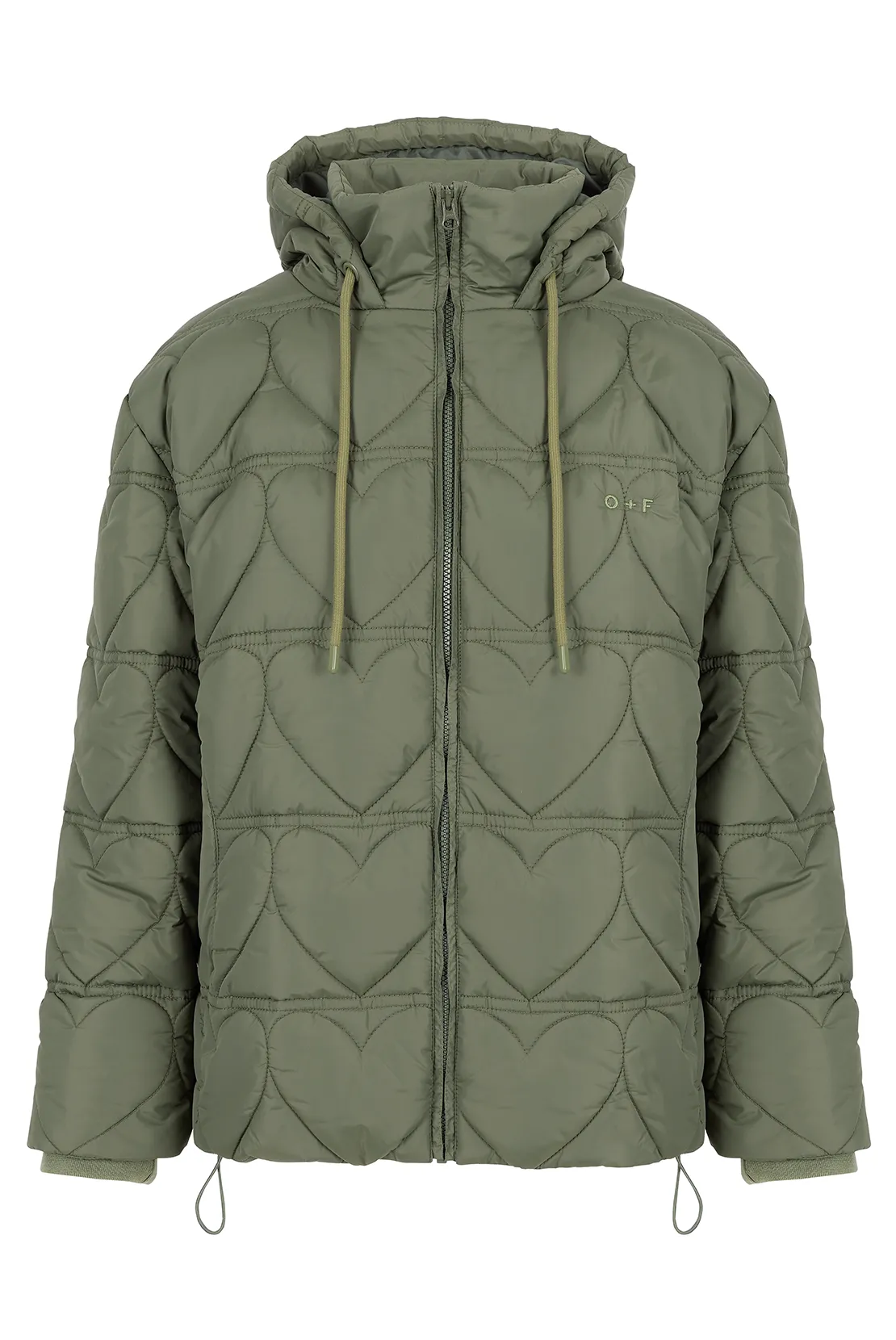 O&F Heart Quilted Coat