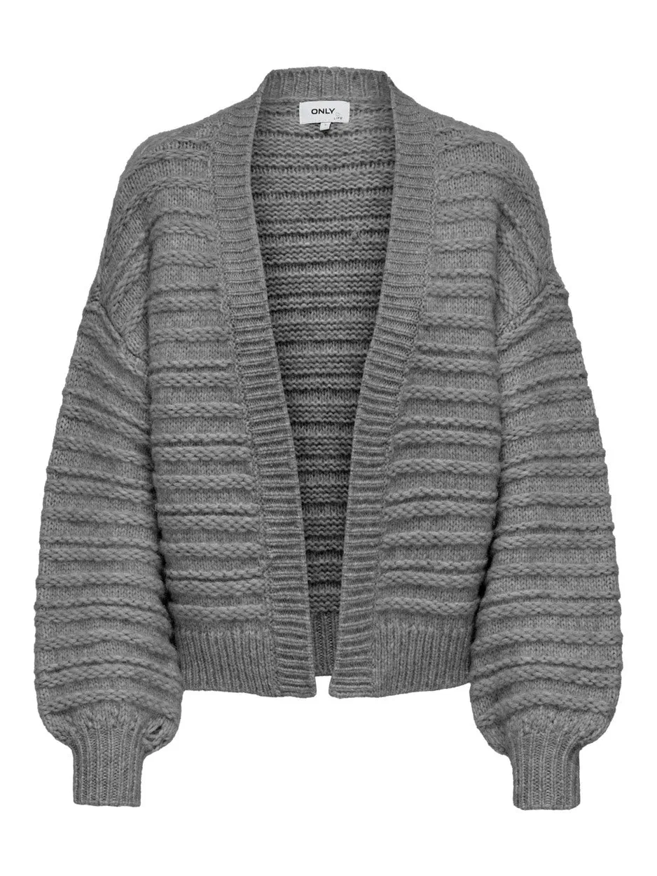 Onlnala Life Wool Ls Open Cardigan - Grijs Dessin