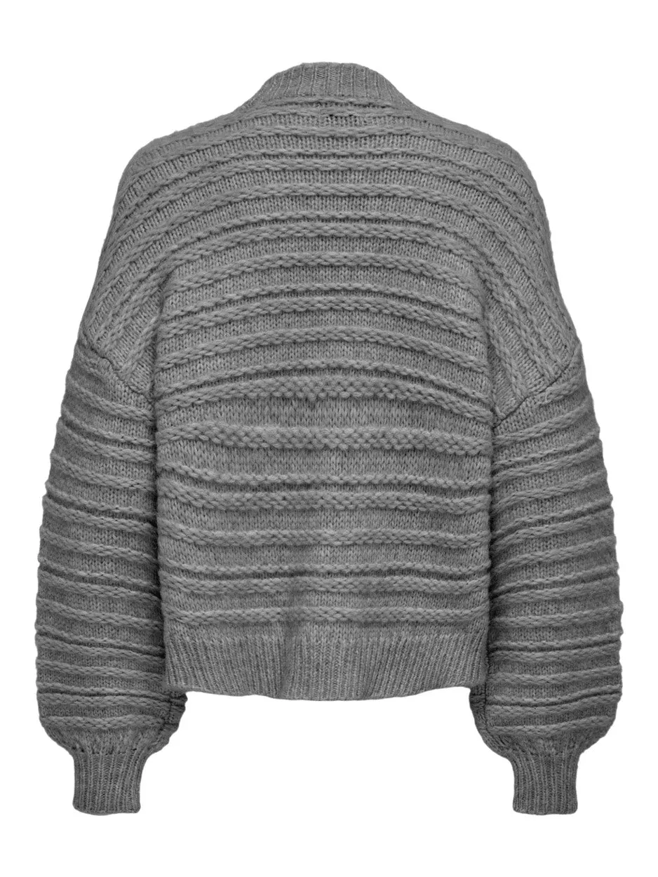 Onlnala Life Wool Ls Open Cardigan - Grijs Dessin