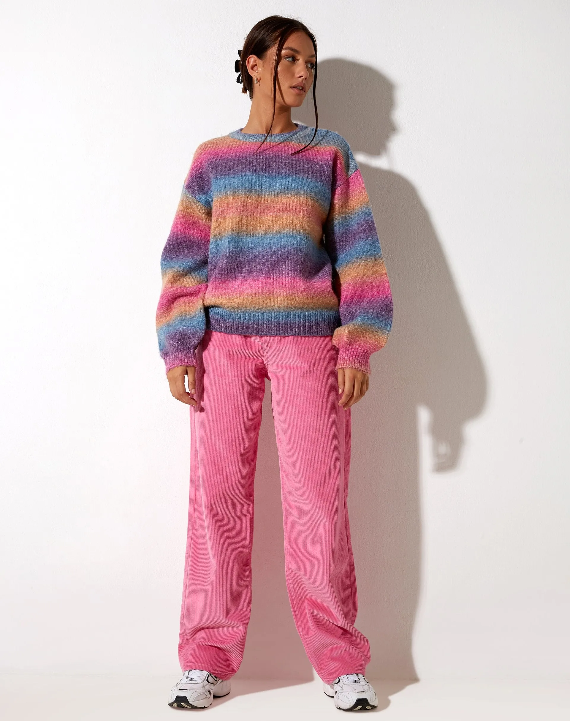 Parallel Trouser in Cord Bubblegum Pink