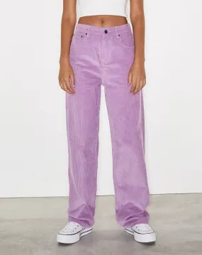 Parallel Trouser in Cord Lilac