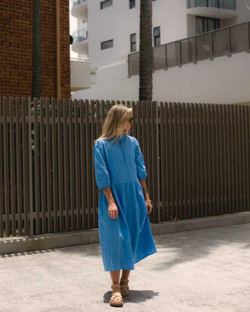 Paris Lace Dress - Cornflower