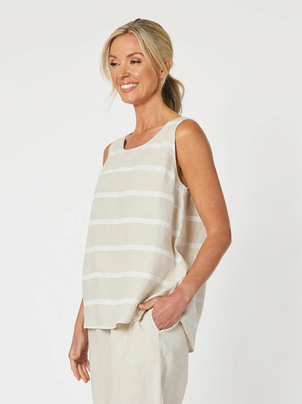 Patio Stripe Tank - Natural