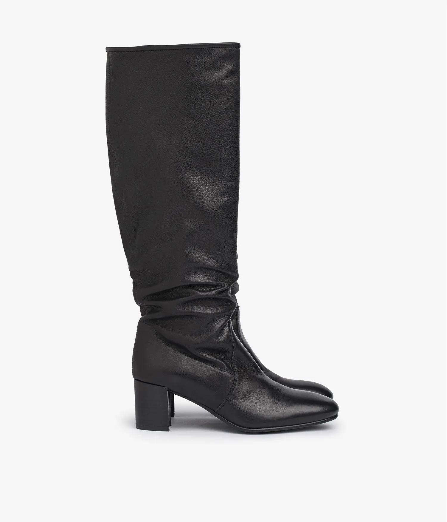 Pedro Garcia - Xantia Tall Midi Slouch Leather Boots in Black