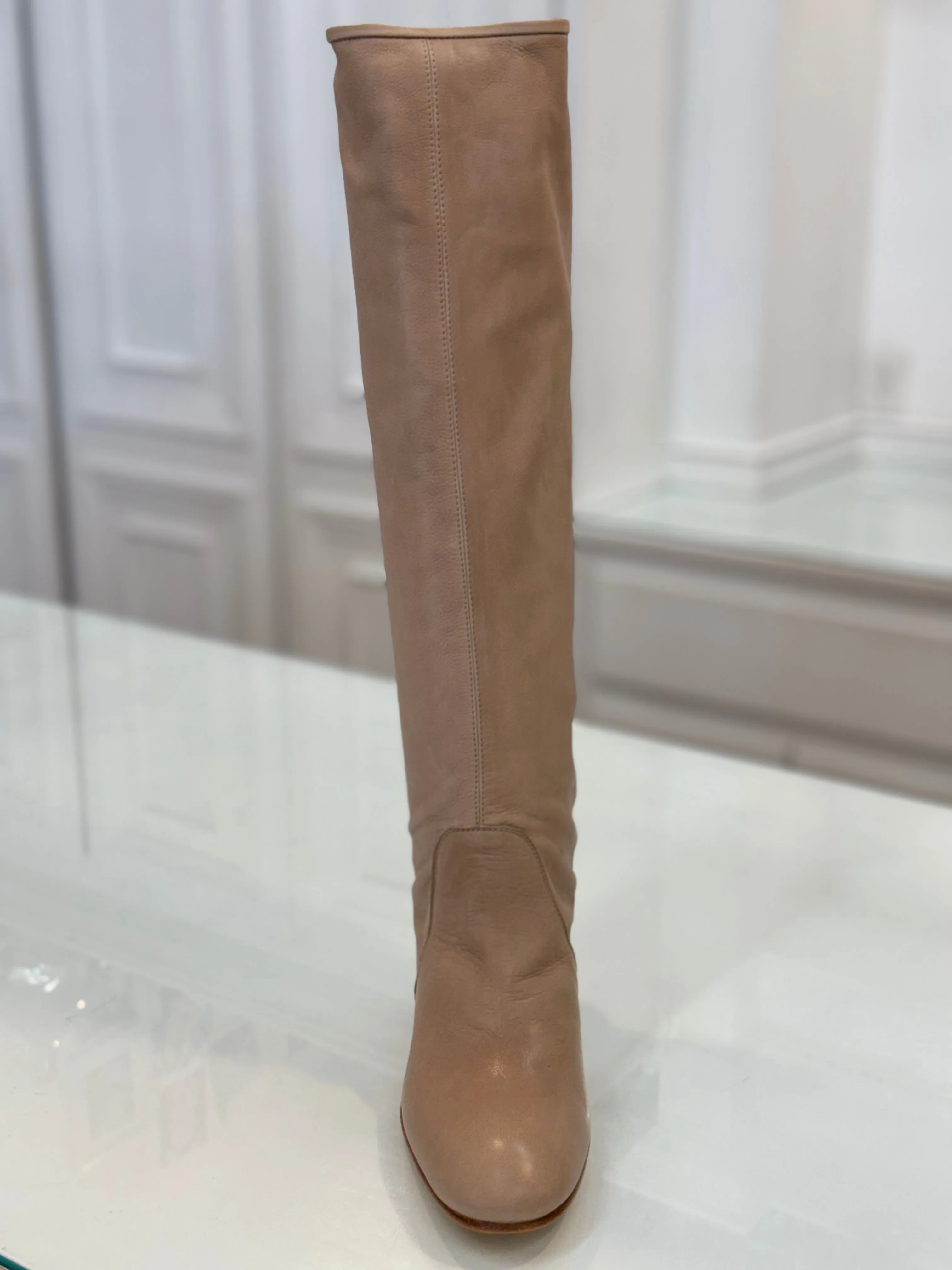 Pedro Garcia - Xantia Tall Midi Slouch Leather Boots in Truffle