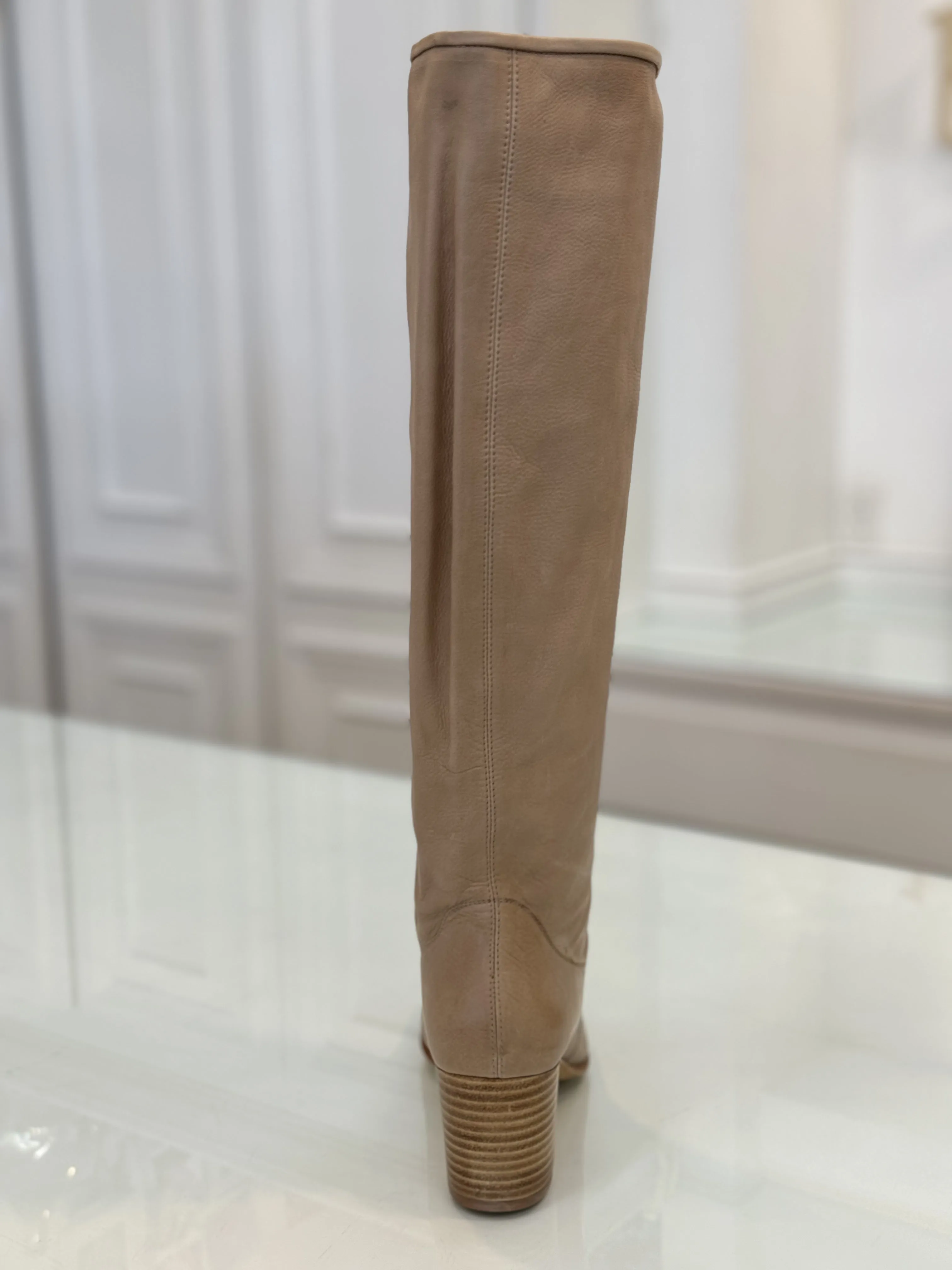 Pedro Garcia - Xantia Tall Midi Slouch Leather Boots in Truffle