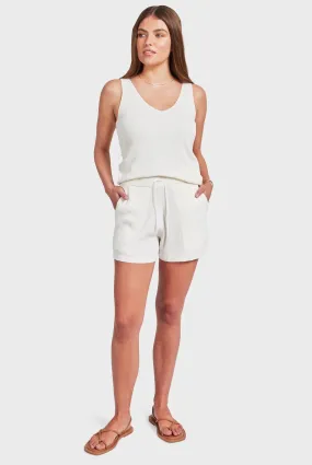 Peggy Knit Short in Off White