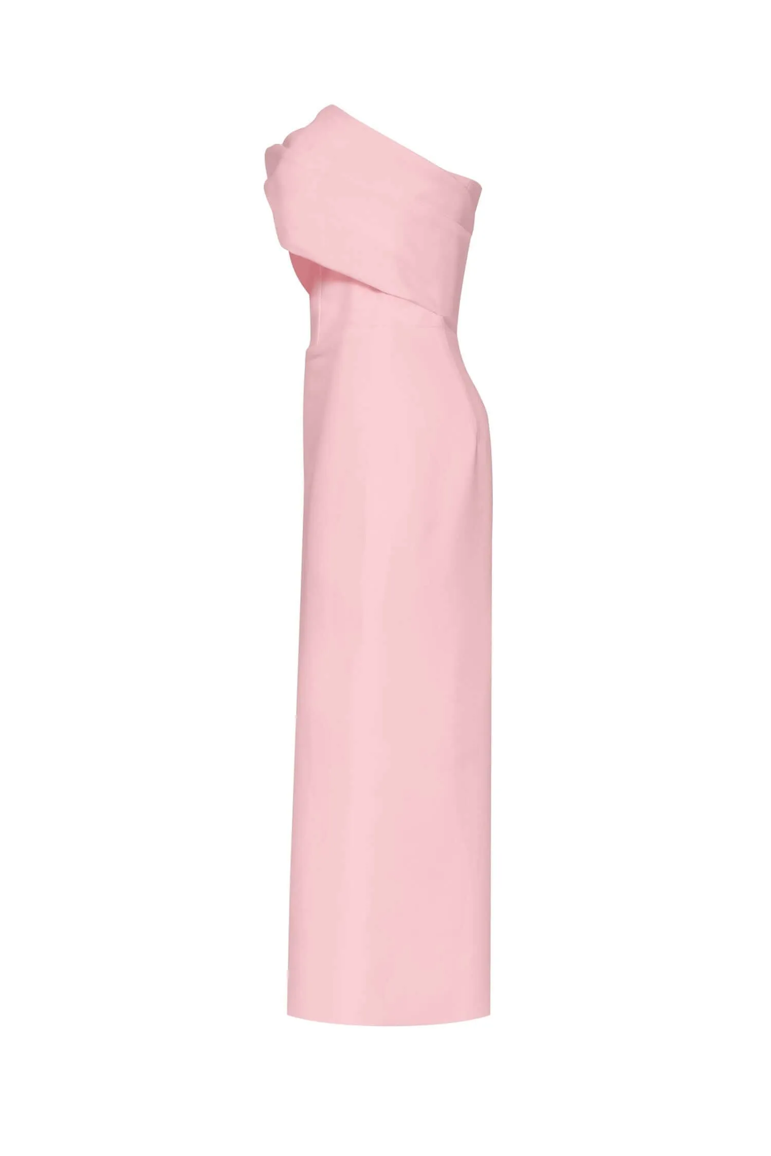 Pink Classy midi dress with open neckline