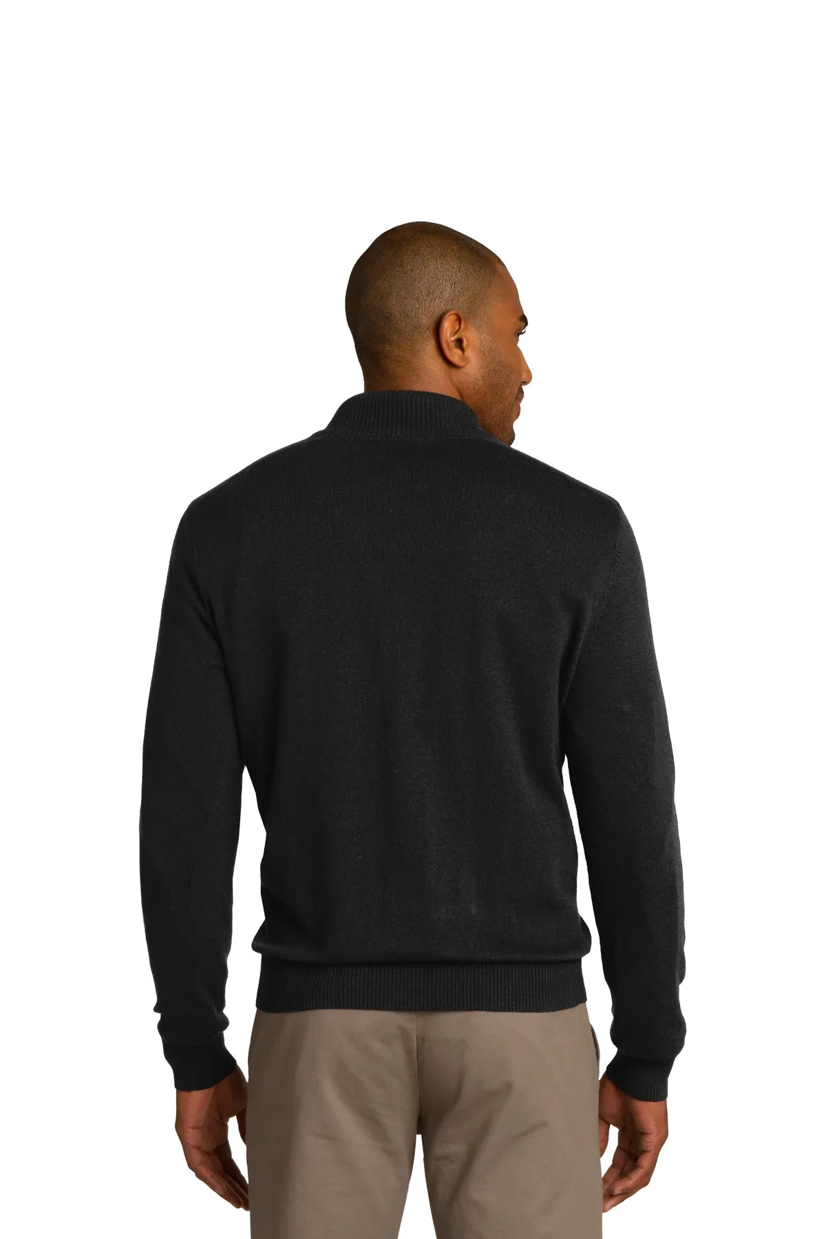 Port Authority 1/2-Zip Branded Sweaters, Black