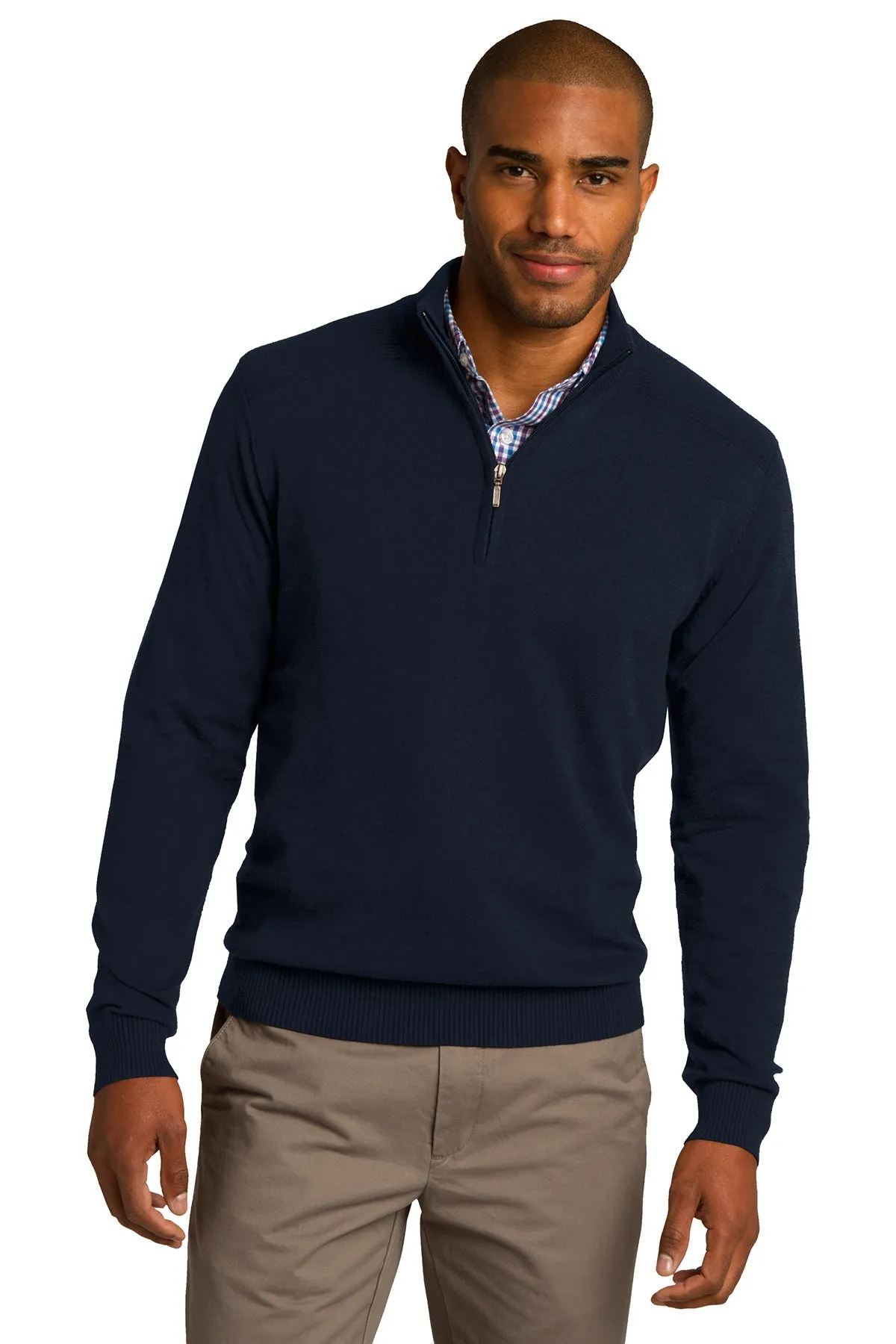 Port Authority 1/2-Zip Branded Sweaters, Navy