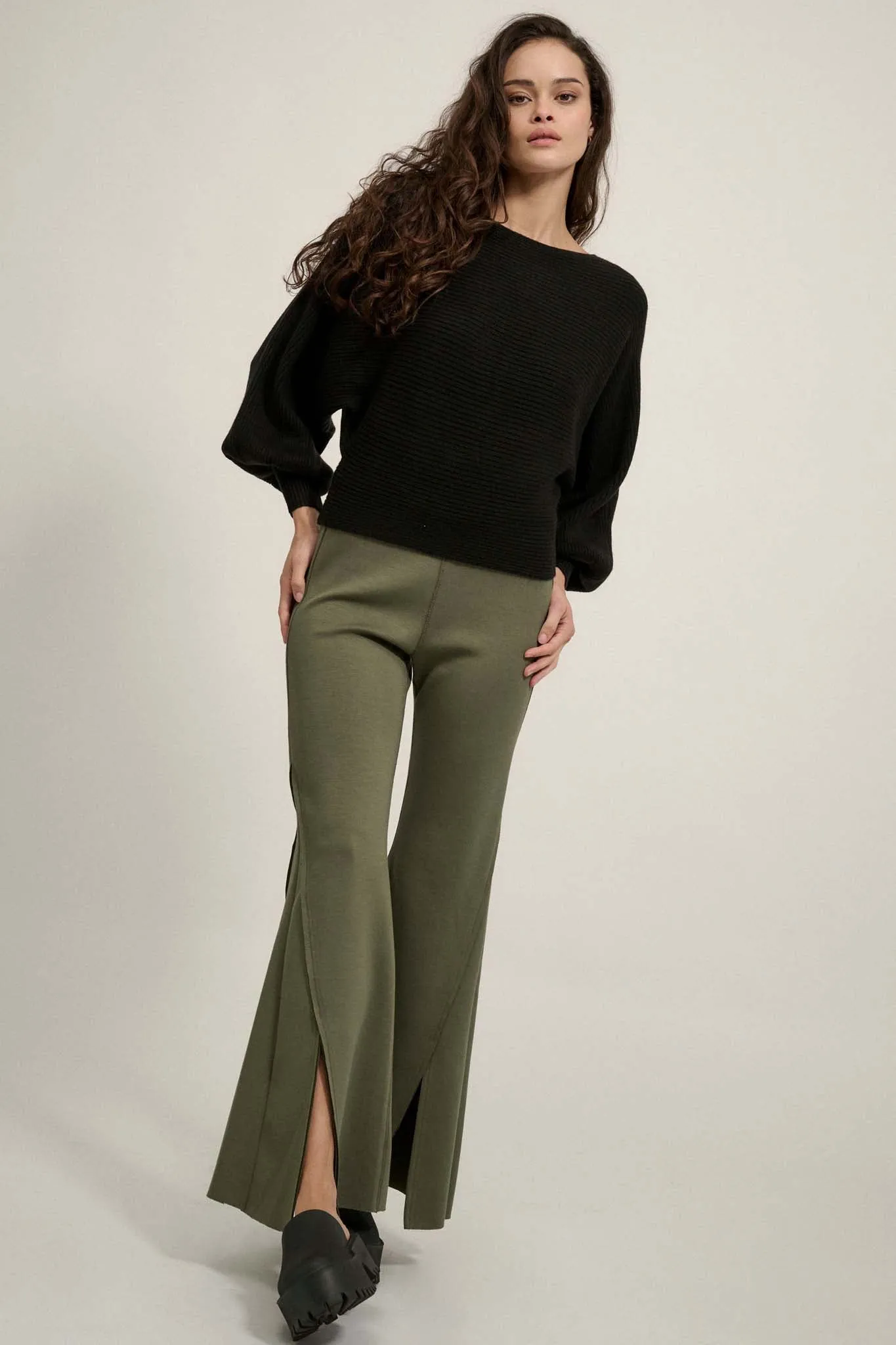 Premium Scuba Split-Leg Flare Pants