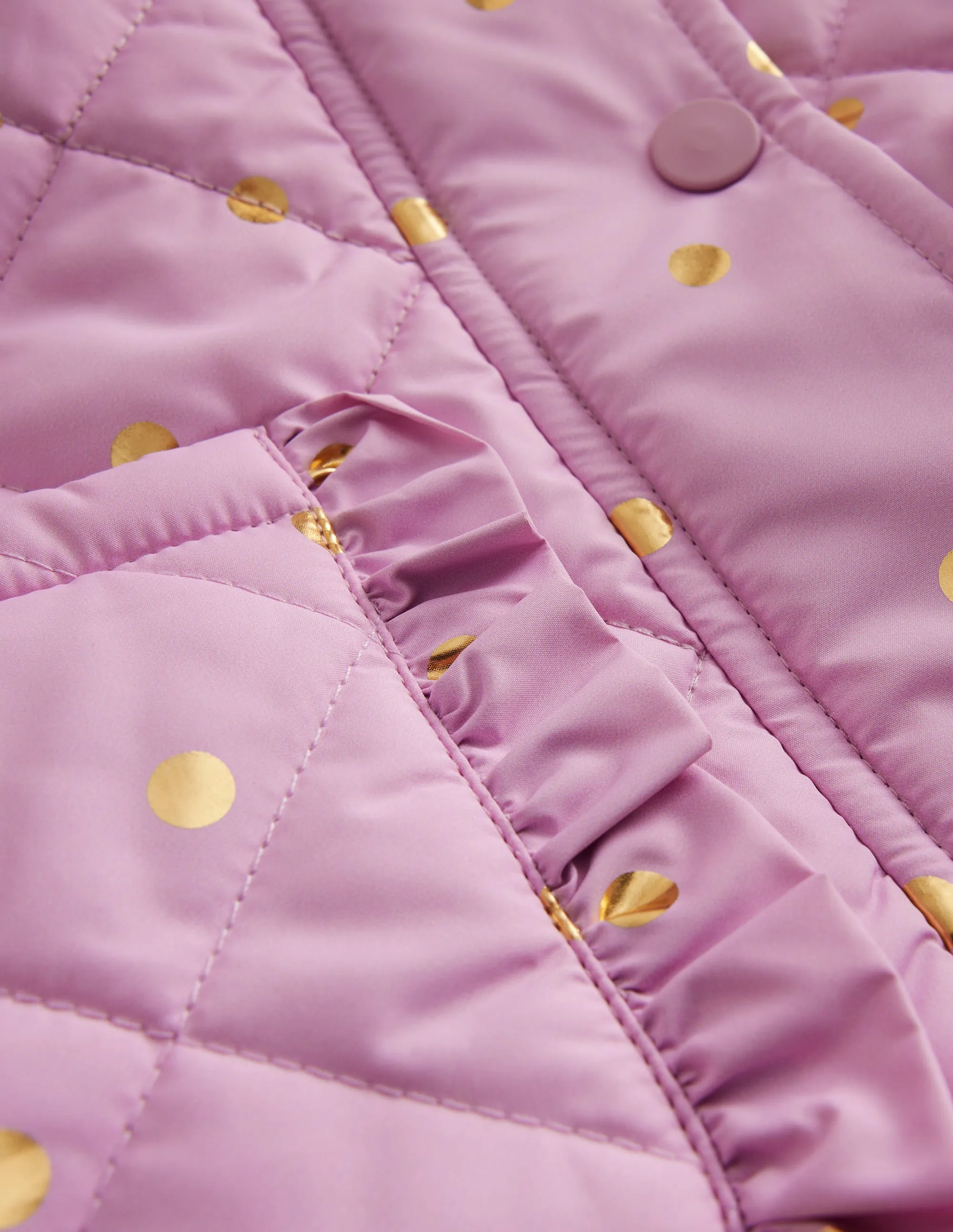 Pretty Quilted Coat-Soft Lavender Foil Spot