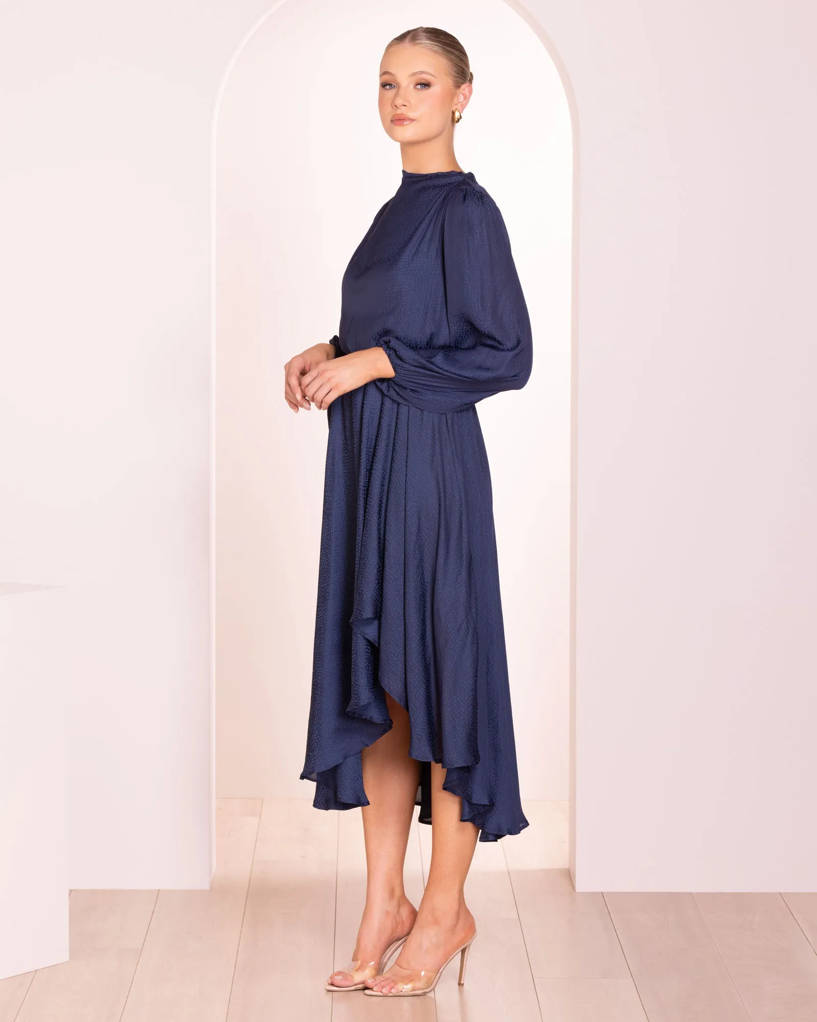 Renzo High Neck Midi Dress