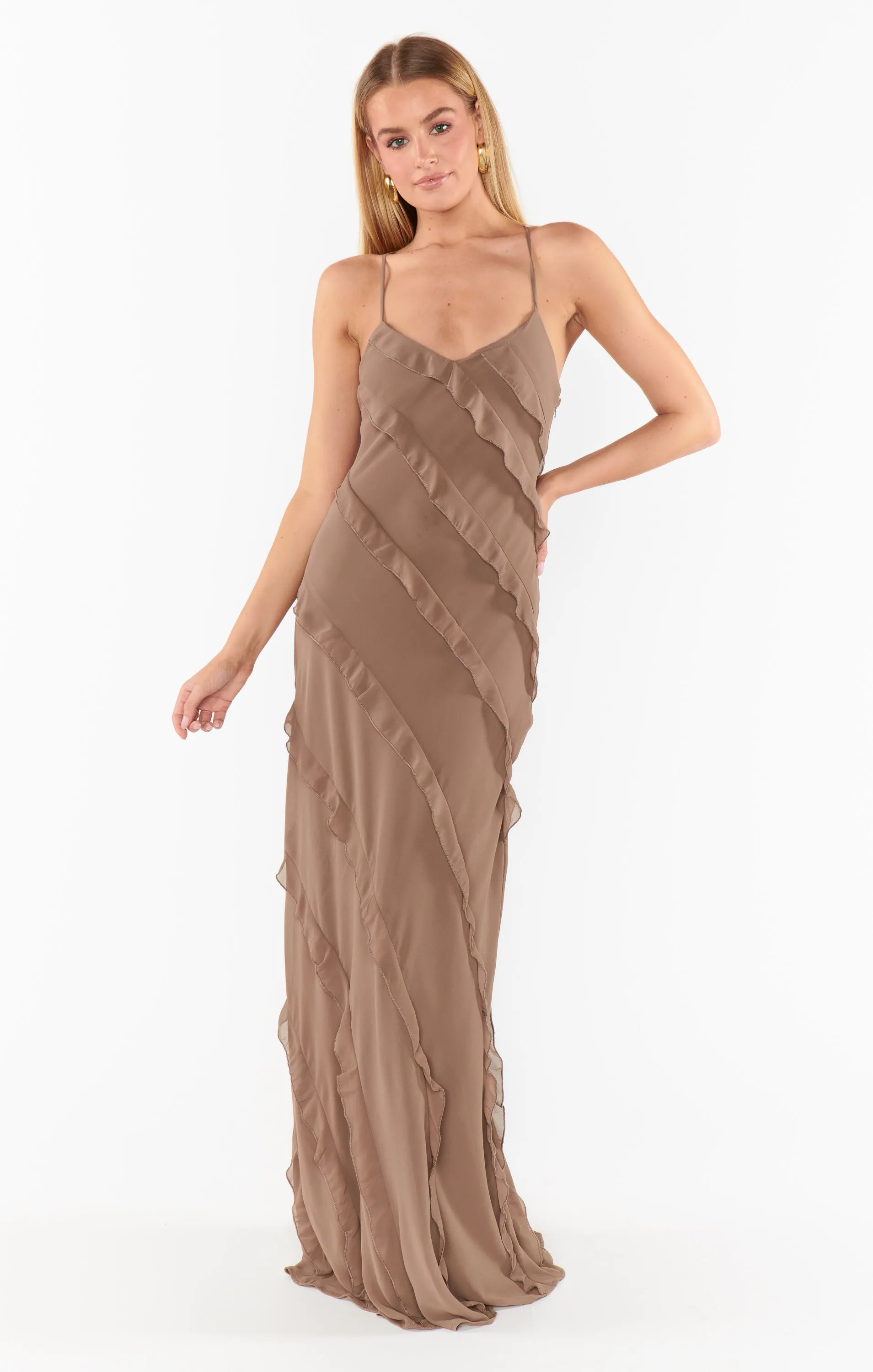 Romance Ruffle Dress ~ Dune Chiffon