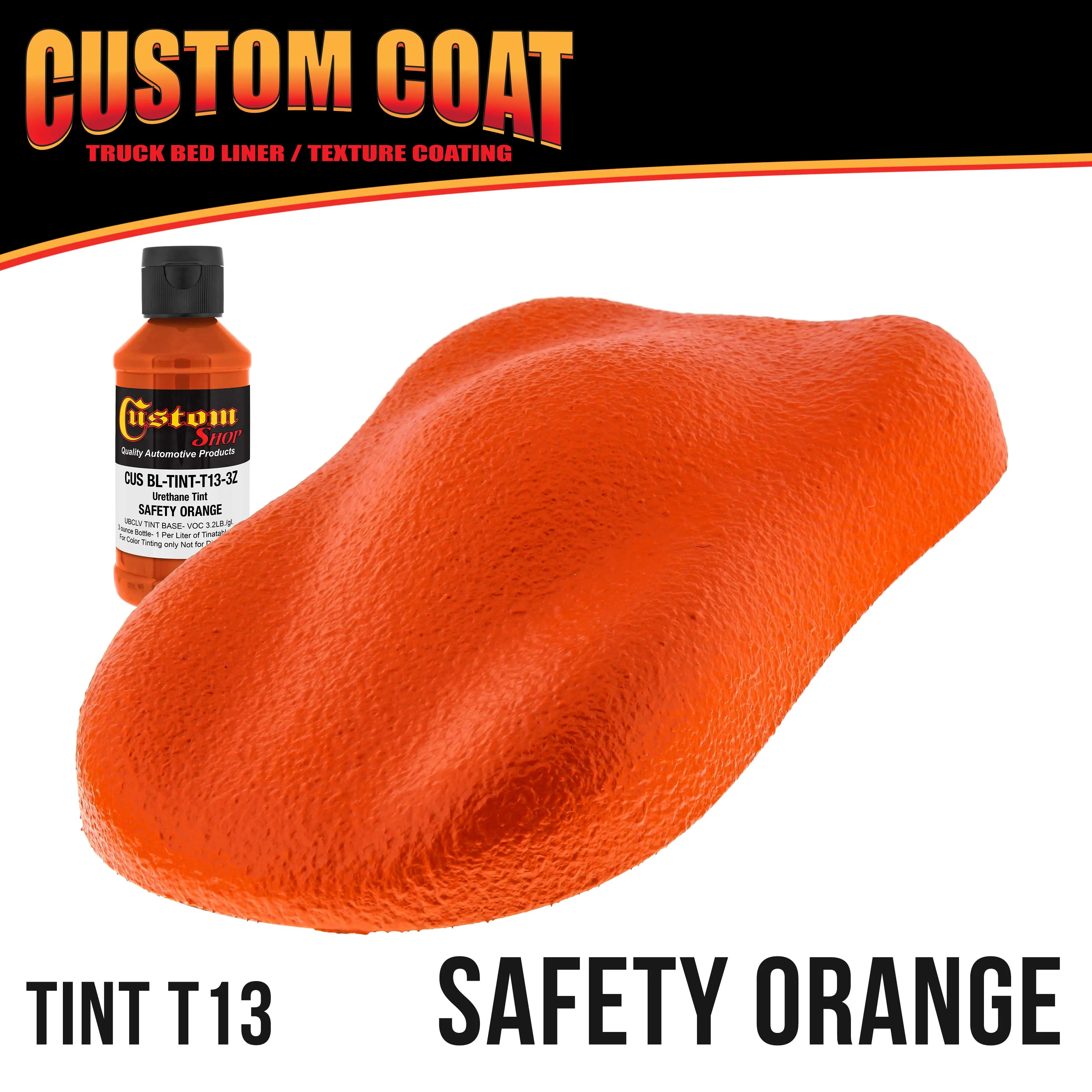 Safety Orange 1.5 Gallon (6 Quart) Urethane Roll-On, Brush-On or Spray-On Truck Bed Liner Kit with Roller and Brush Applicator Kit - Textured Coating