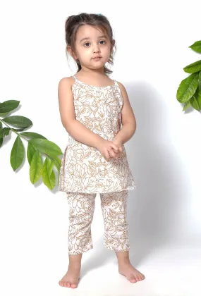 Set of 2 - Moana Brown Handblock Suit and Cotton Pants