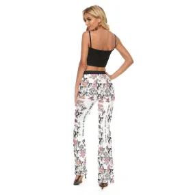 Skull   Flower Pin Up Flared Legging