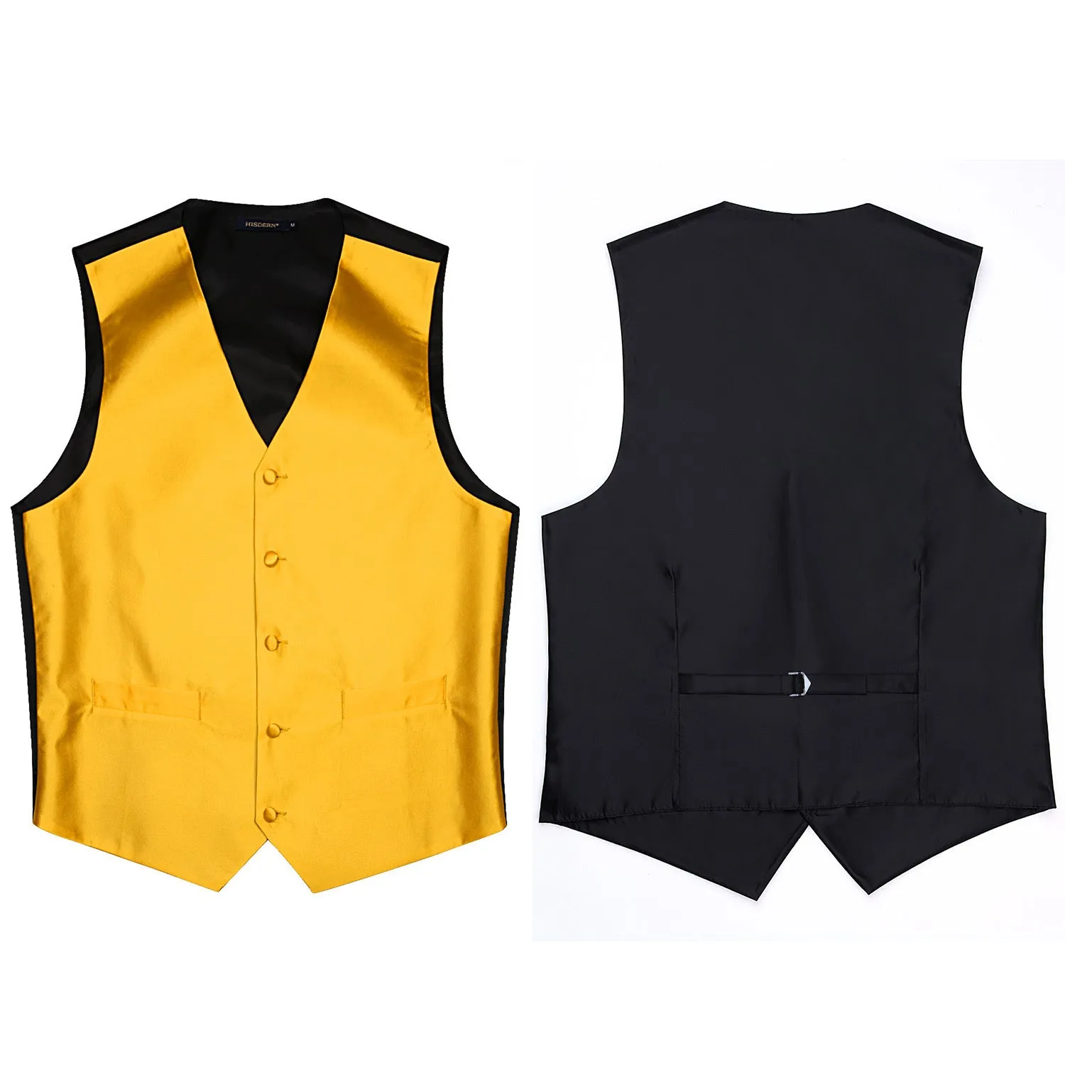 Solid 3pc Suit Vest Set - YELLOW