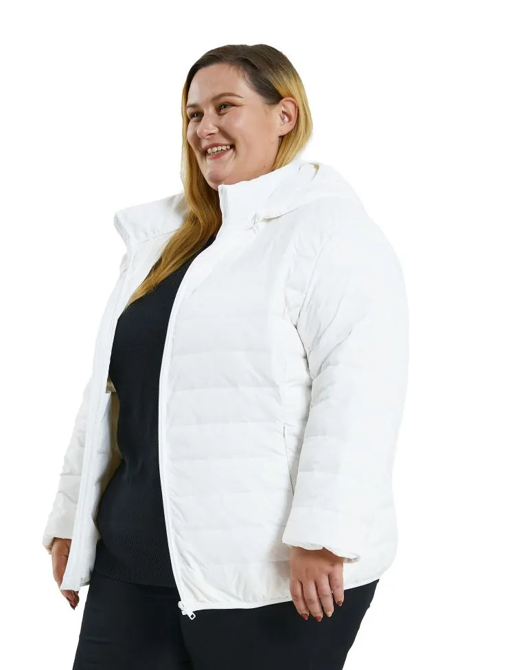 Soularge Women's Plus Size Winter Packable Lightweight Down Coat with Detachable Hood