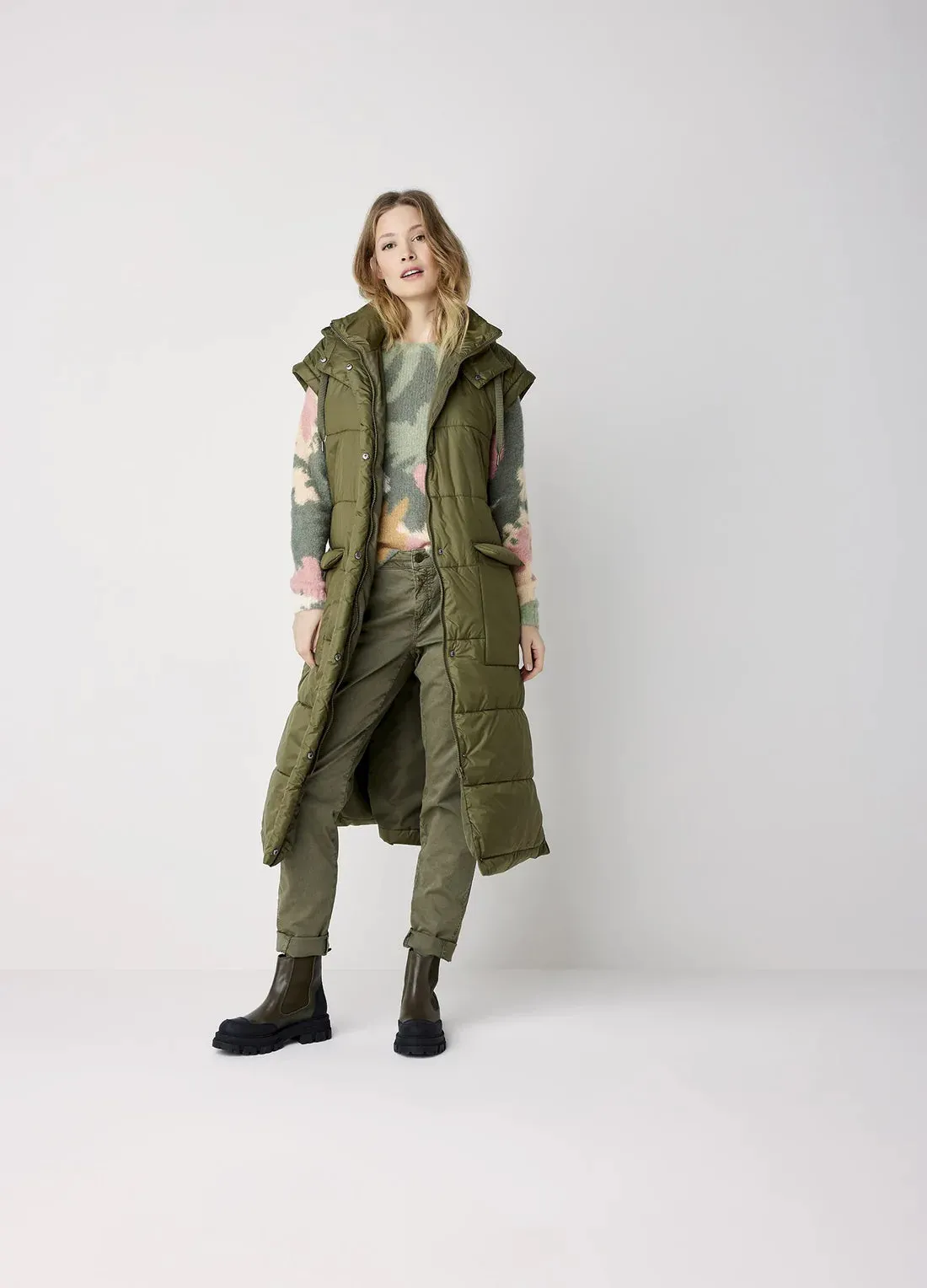 Summum Ivy Green Padded Coat/Gillet