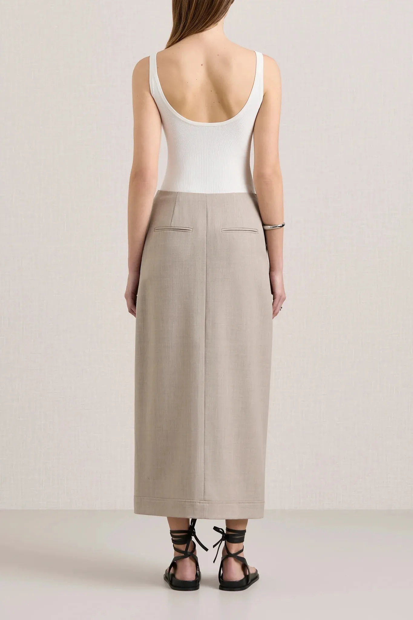 The Joan Wrap Skirt Almond