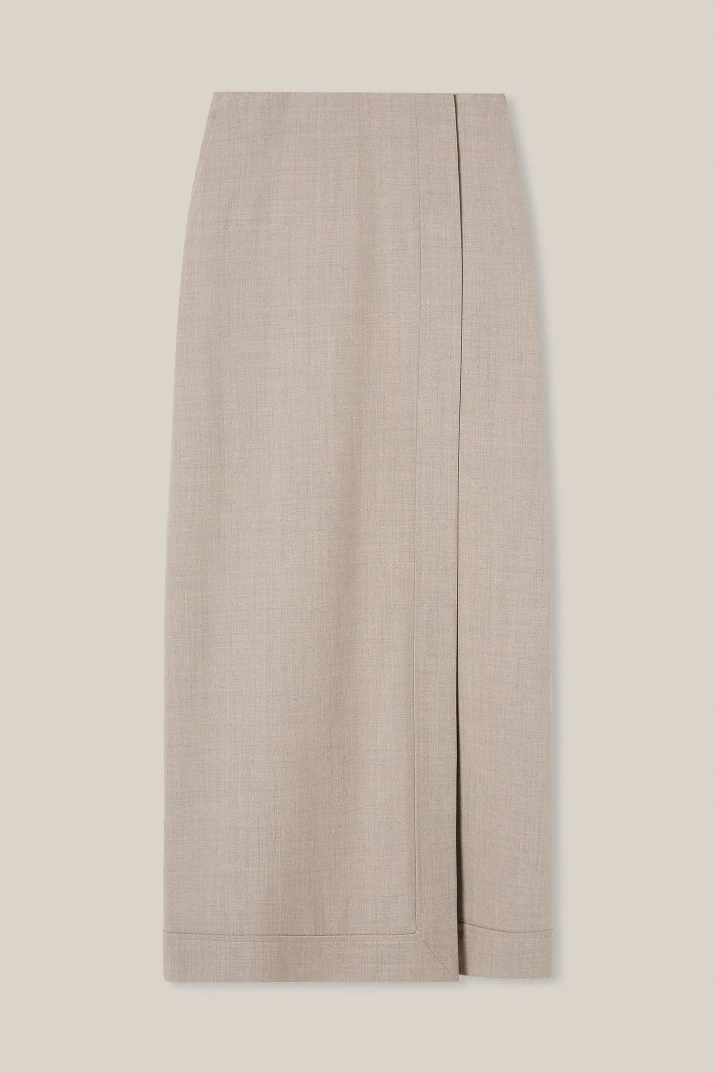 The Joan Wrap Skirt Almond