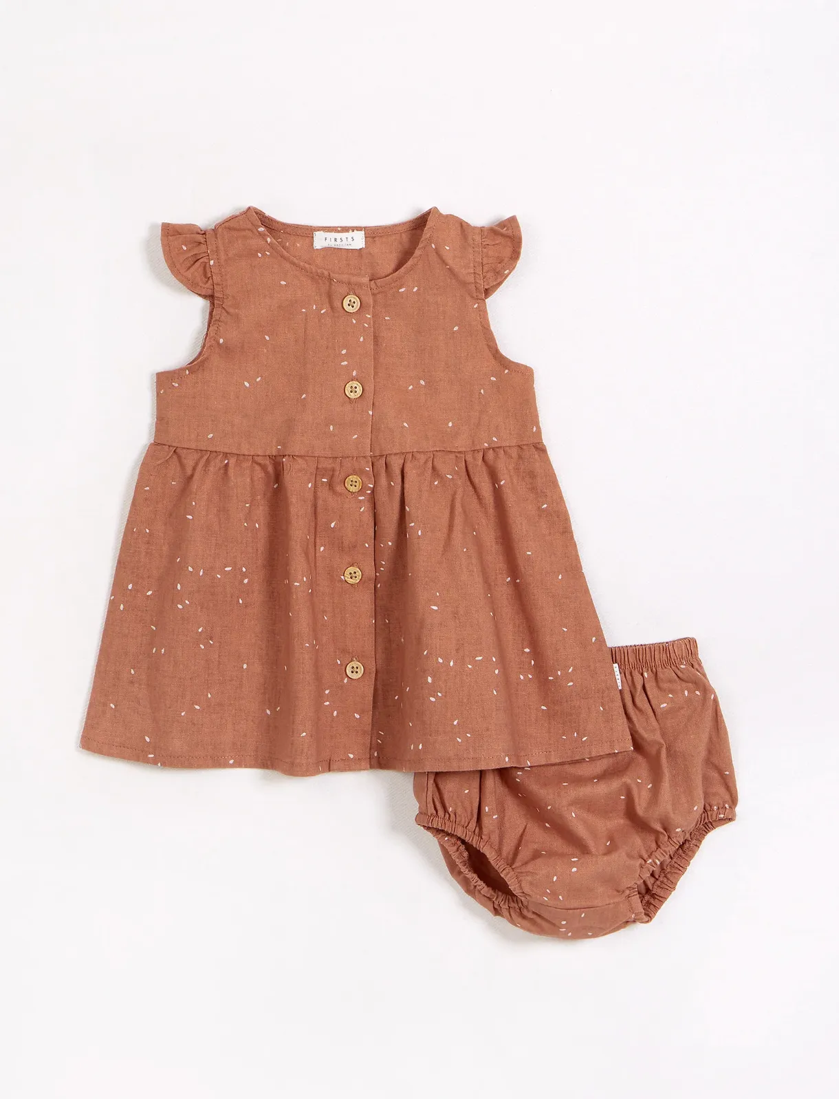 The Seeds Linen Blend Dress SET (Dress   Bottom) - BABY