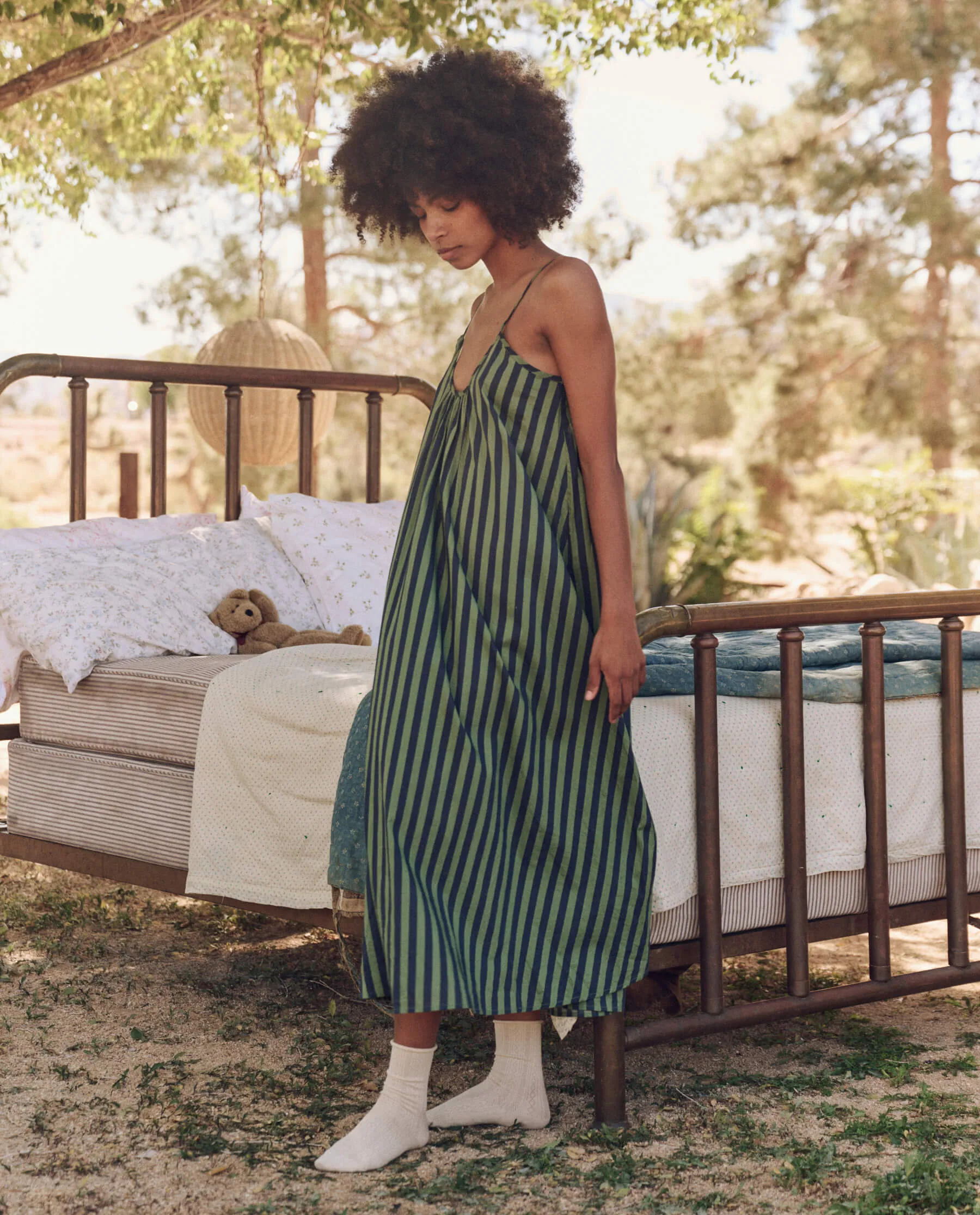 The Slip Sleep Dress. -- Seaside Stripe