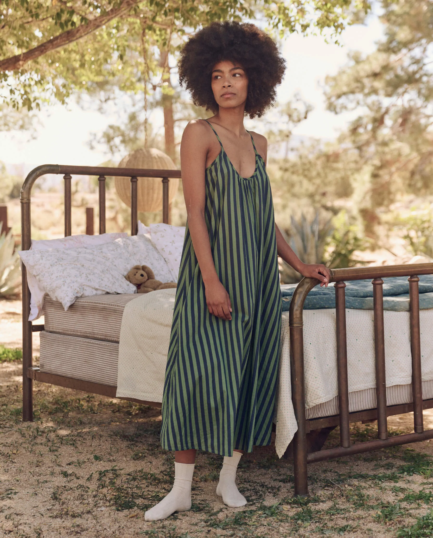 The Slip Sleep Dress. -- Seaside Stripe