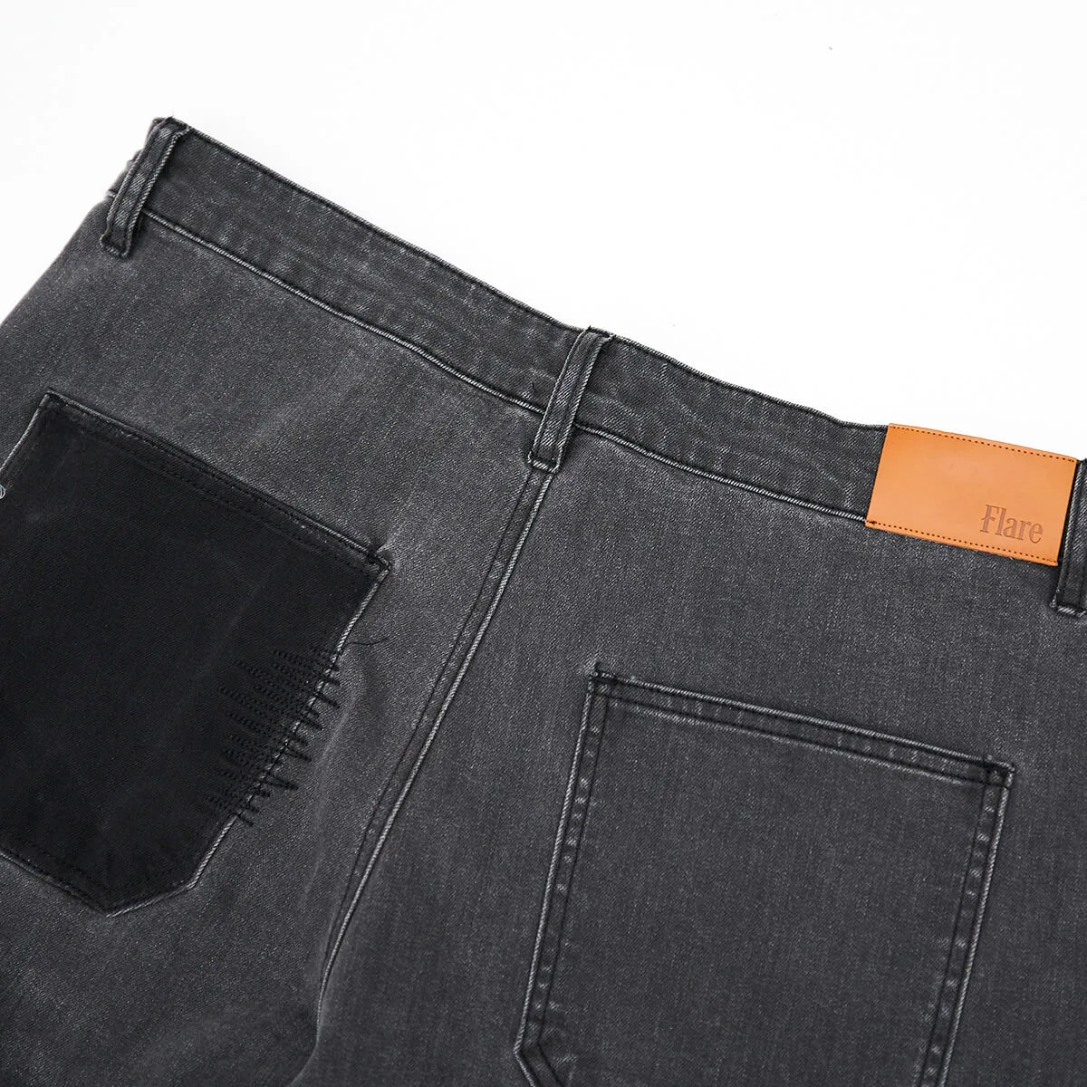 Thrash Stacked Denim Black