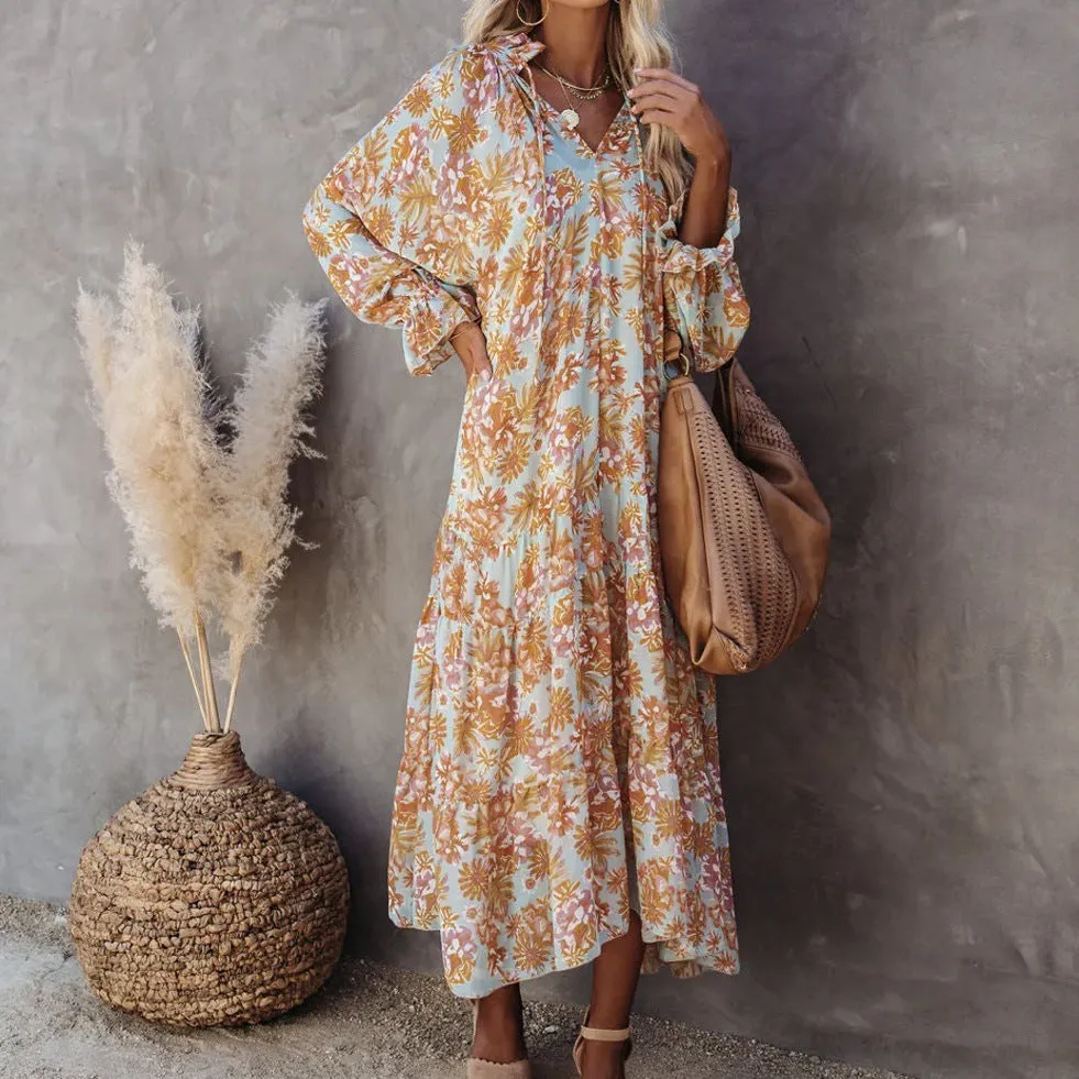 Tricks Snake Print Boho Maxi Dress