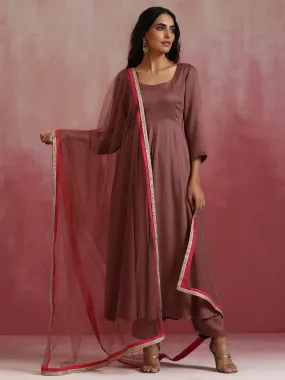 trueBrowns Brown Modal Anarkali Kurta Set