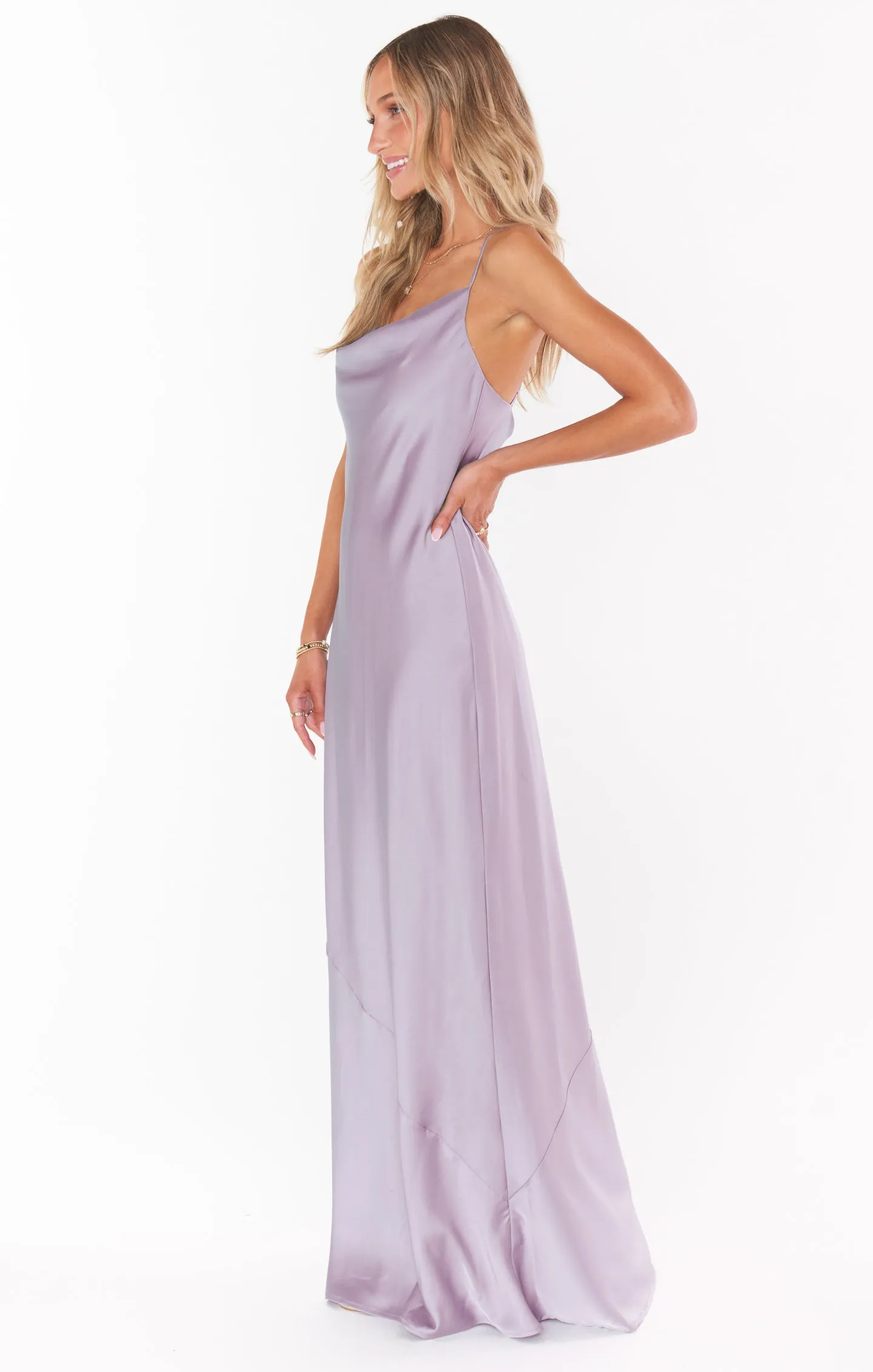 Tuscany Maxi Slip Dress ~ Dusty Purple Luxe Satin