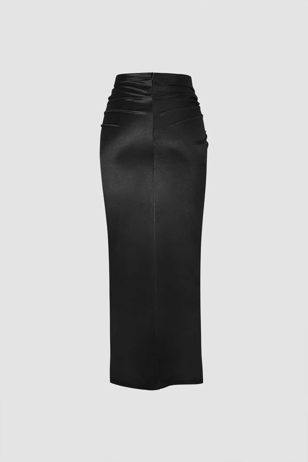 Twist Detail High Slit Midi Skirt