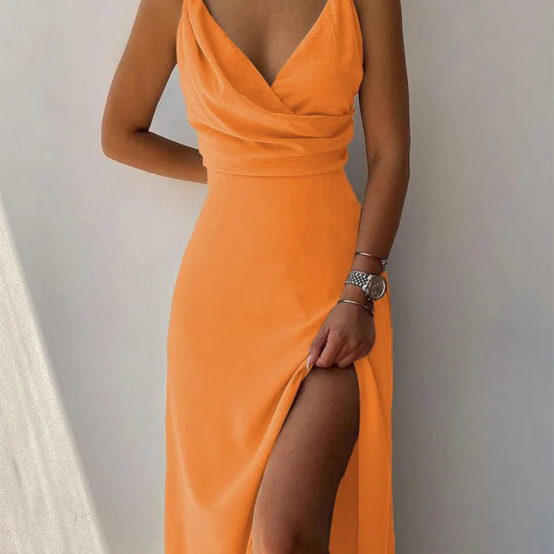 V-neck Slip Dress Women's Clothing Summer party wear