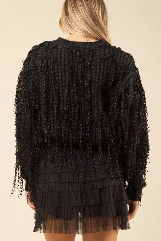 VER114 -FRINGED SWEATER