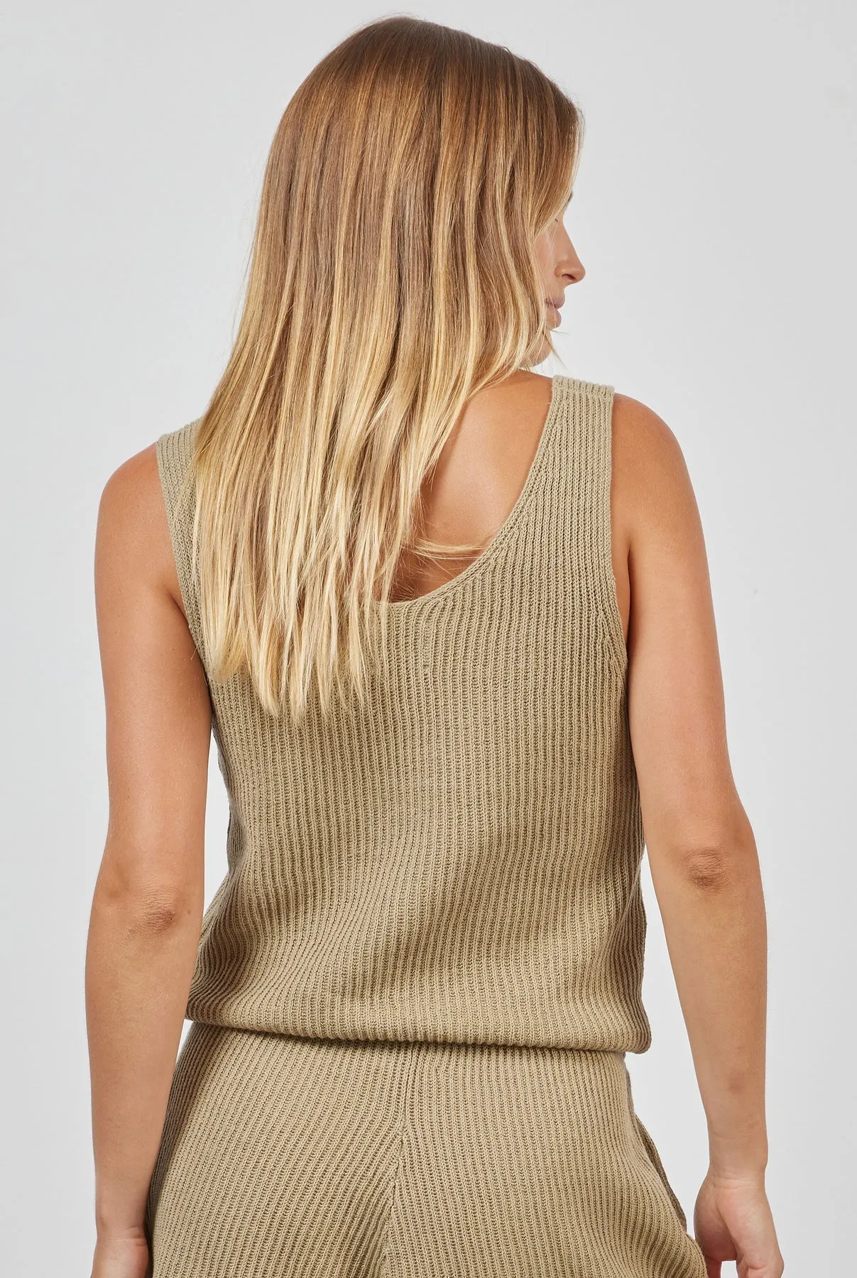 (W) Nancy Knit Top in Sandstorm Green