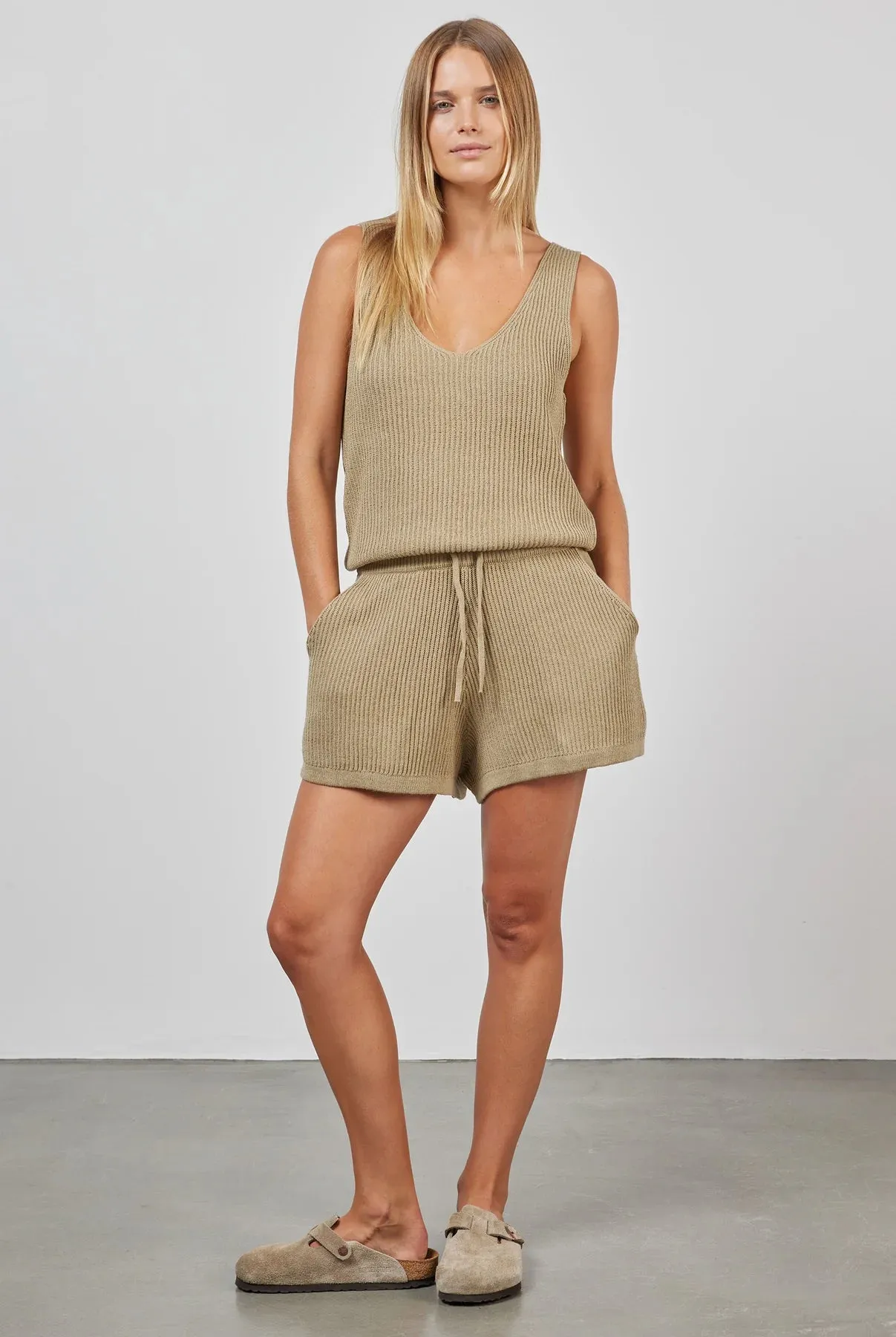 (W) Nancy Knit Top in Sandstorm Green