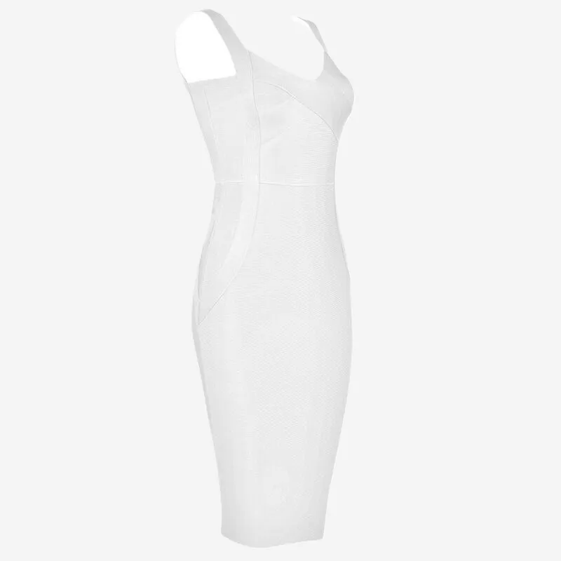 White Bodycon Dress Midi Length