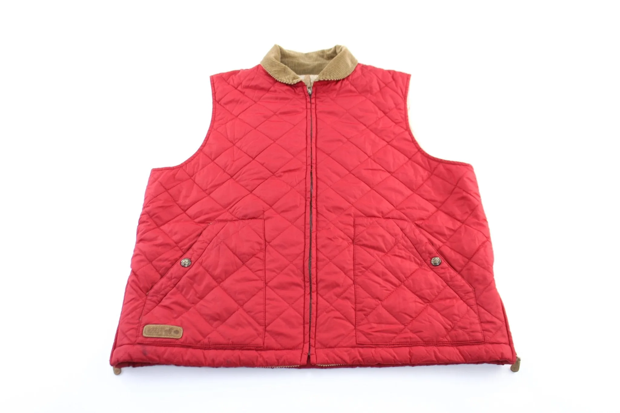 Women's Ralph Lauren Red Quilted Zip Up Vest