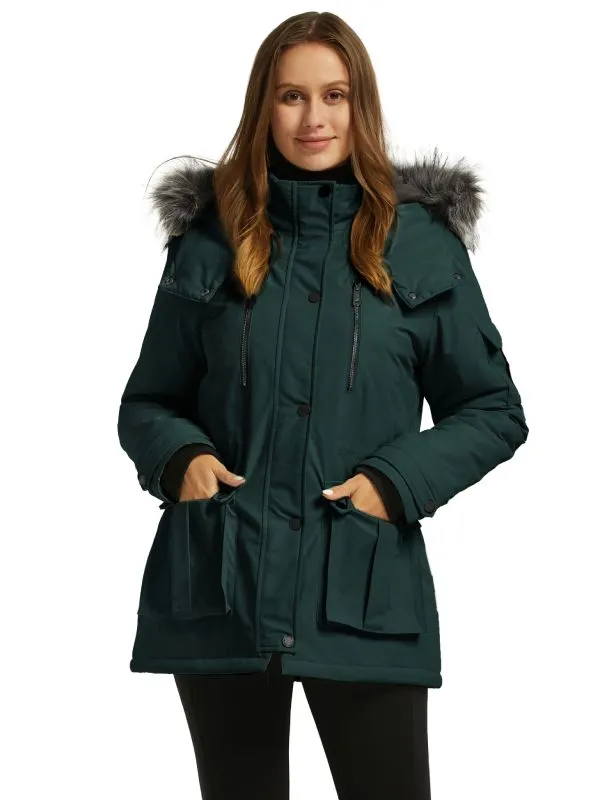 Women's Warm Winter Parka Coat With Hood