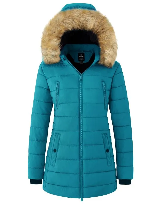 Womens Winter Coat With Faux Fur Hood