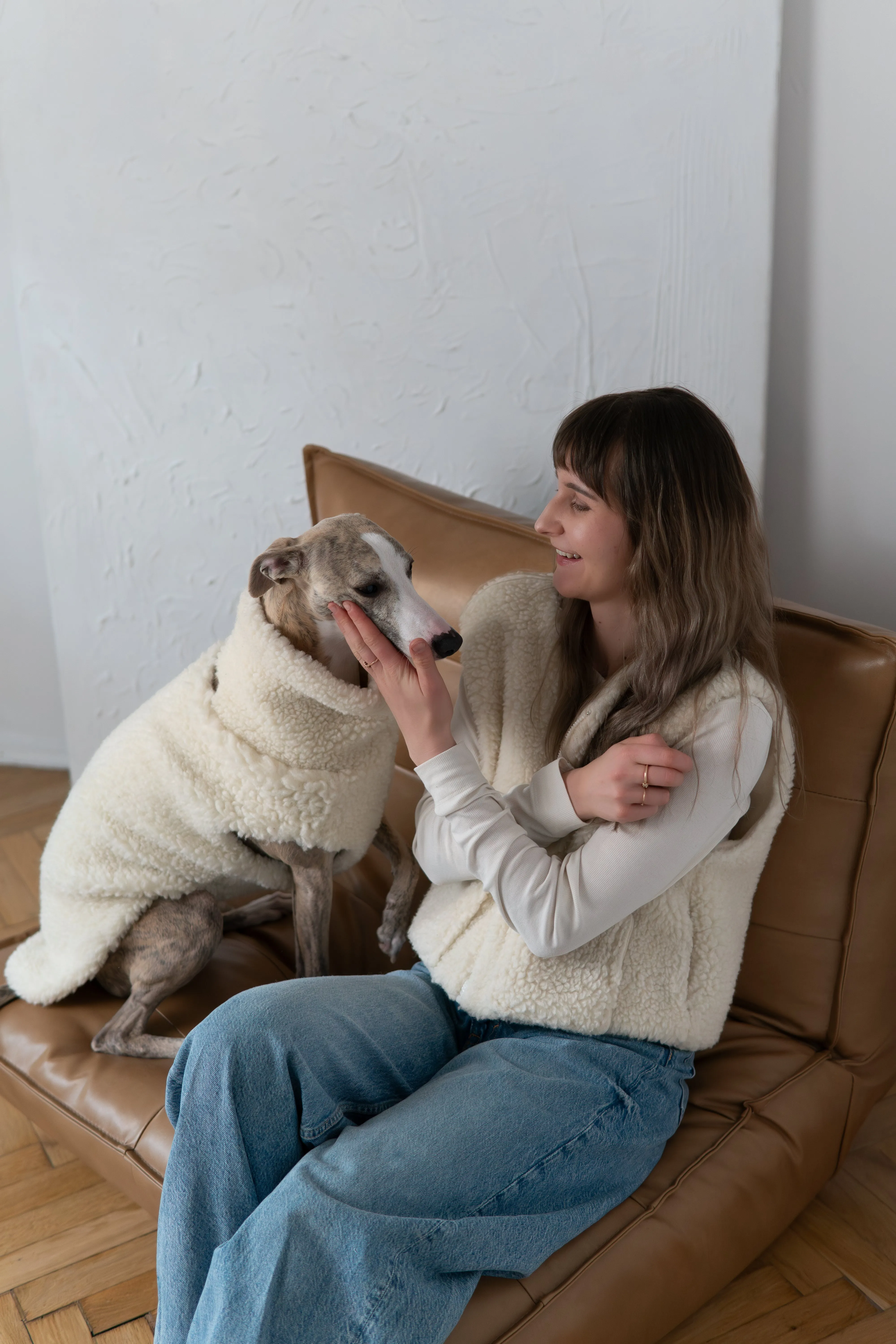 Woolen Dog Vest - White