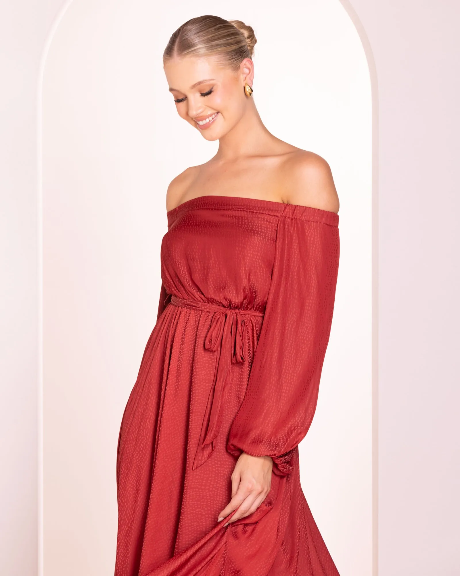 Yves Off Shoulder Midi Dress